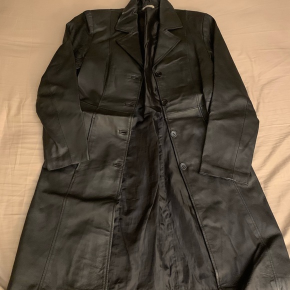 clockhouse Jackets & Coats Leather Long Coat Poshmark
